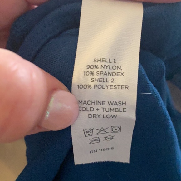 Oiselle Crop Blue Leggings Small S EUC - Picture 7 of 8